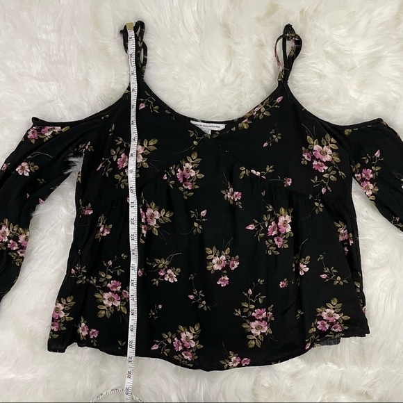 American eagle cold shoulder long sleeve floral print top size XS - Picture 3 of 7